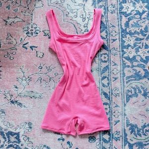(SOLD) SKIMS Cotton Rib Onesie in Sugar Pink in S